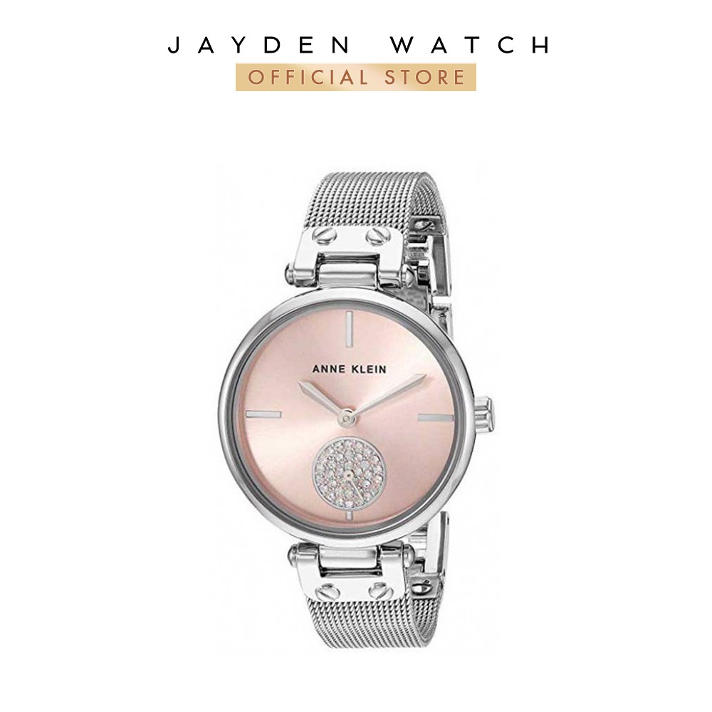 Đồng hồ Nữ Anne Klein 3001LPSV Silver-Tone Pink Dial 34mm