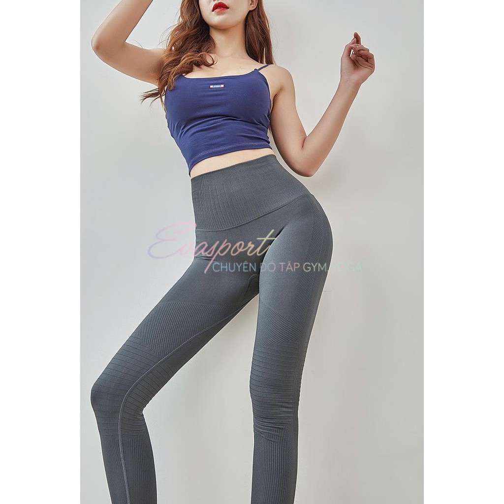 Quần legging dài thể thao nữ tập gym yoga lưng cao, Siêu co giãn, thấm hút mồ hôi -