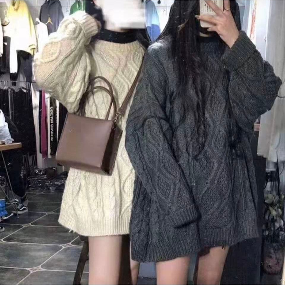 Áo len nữ dài tay form rộng thu đông