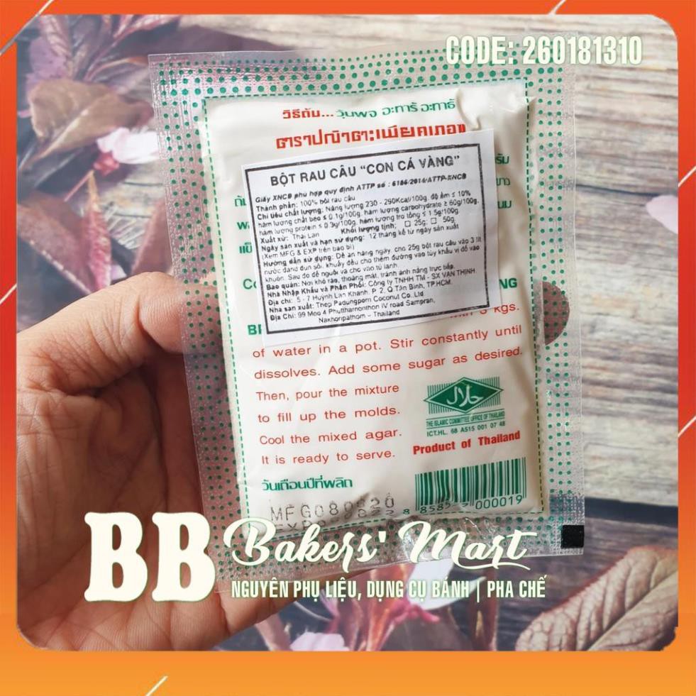 [Chính hãng ]Rau câu Agar con cá Thái Lan - Gói 25gr
