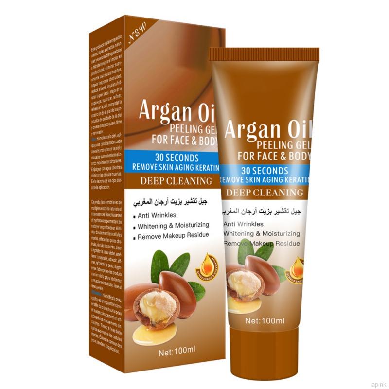 [Hàng mới về] Gel dầu Argan tẩy tế bào chết + keratin dưỡng ẩm làm sạch sâu dạng bóc 100ml