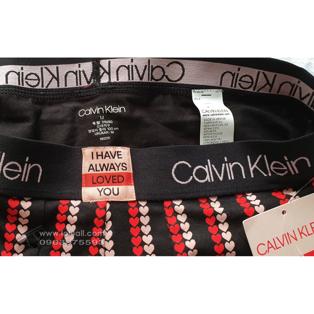 [CHÍNH HÃNG] Quần lót nam Calvin Klein NB2091 Valentine's Day Boxer Brief Twin Hearts Print