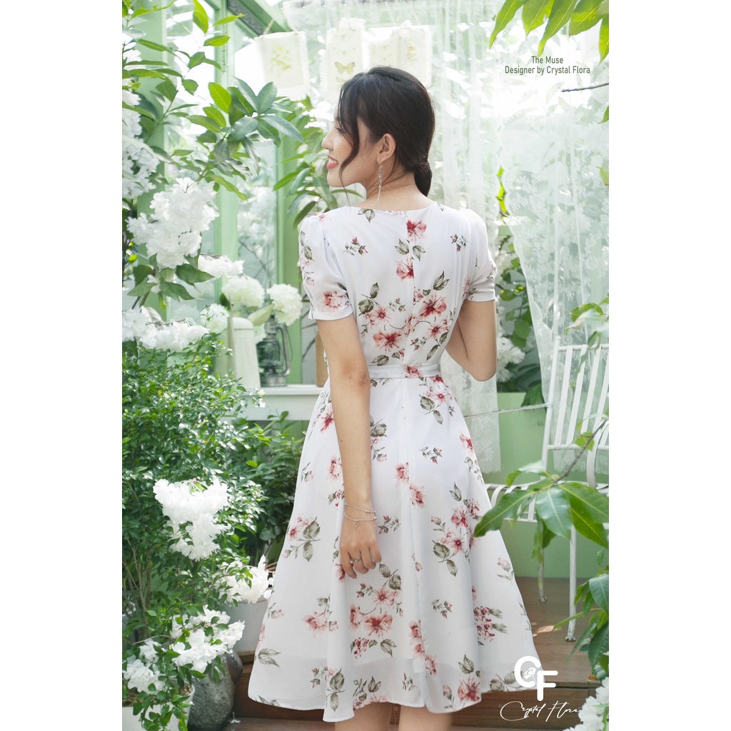 CRYSTAL FLORA - VÁY WRAP NỀN XANH