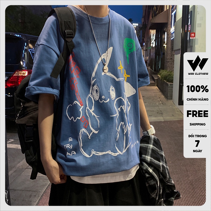 Áo phông tay lỡ WIIS unisex form rộng PIPIKA thời trang nam nữ oversize ulzzang