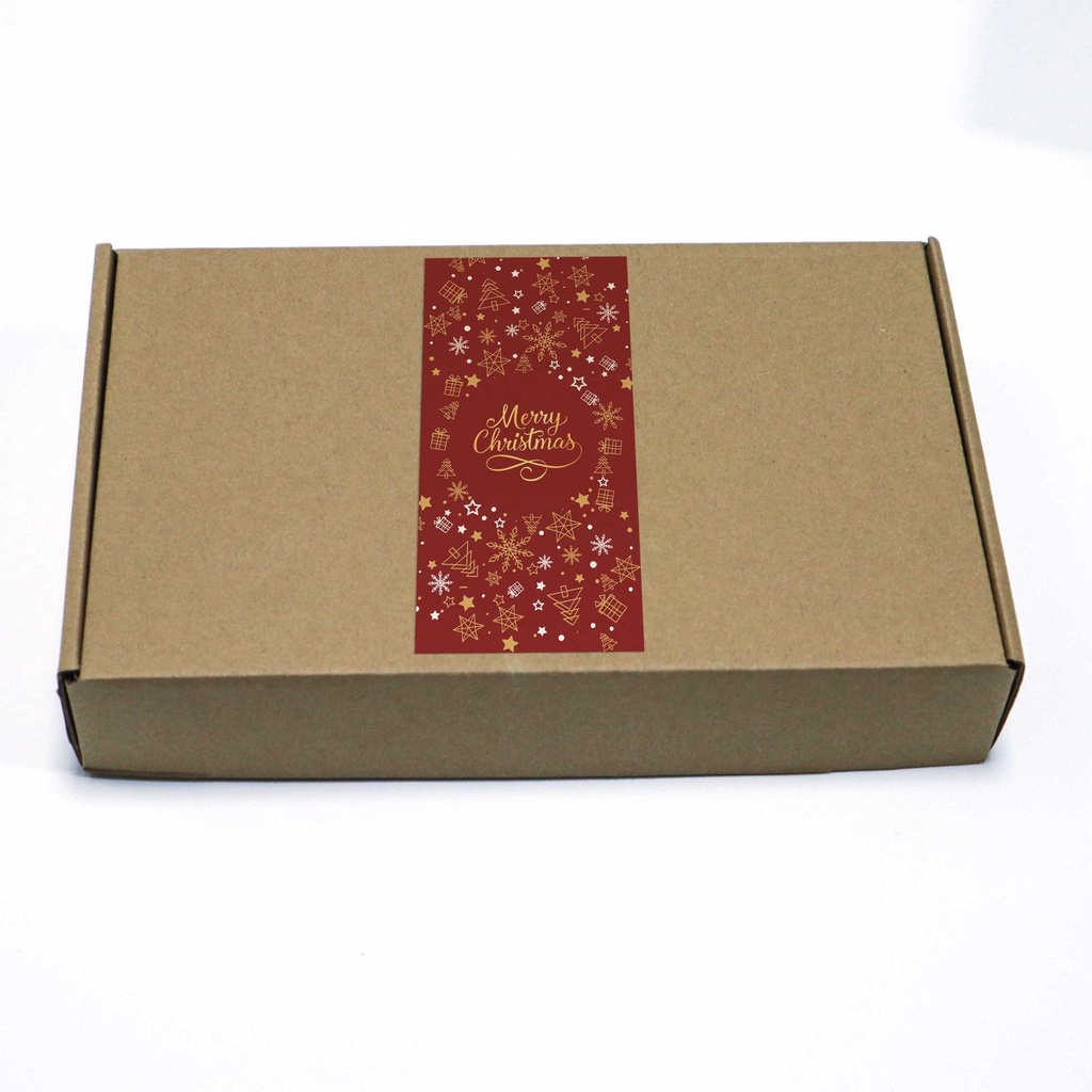 50 Miếng dán trang trí hộp quà giáng sinh hình chữ nhật 5cm x 10cm