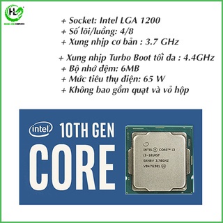 CPU Intel Core i3 10105F Tray 4C/8T Hàng Chính Hãng - Hoàng Long Computer