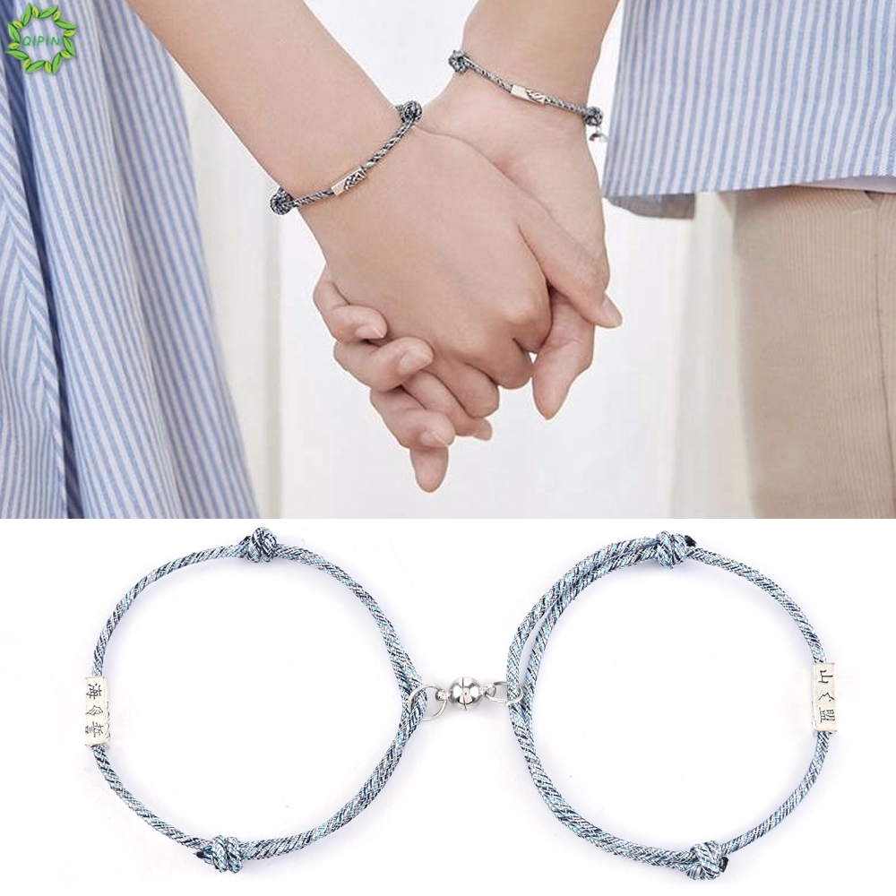 Set 2 Vòng Tay Bện Dây Từ Tính Cho Cặp Đôi