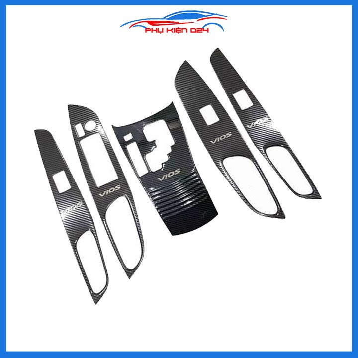 Ốp nội thất Vios 2019-2020-2021-2022 vân Cacbon bảo vệ chống trầy xước và làm đẹp xe