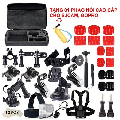 Bộ phụ kiện GOPRO, SJCAM POPO 43 in 1 + HỘP ĐỰNG cao cấp + FREE 1 PHAO NỔI.