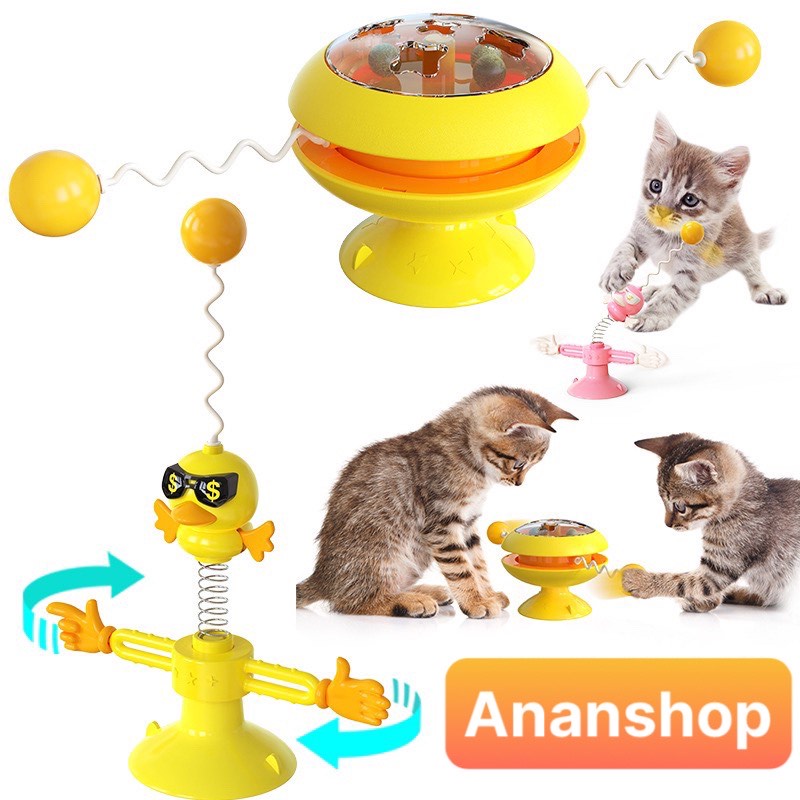 Đồ Chơi Cho Mèo, Đồ Chơi cho Pet Bóng Xoay Đa Năng Tương Tác Với Mèo Cưng, Có Tặng Kèm Cỏ Mèo