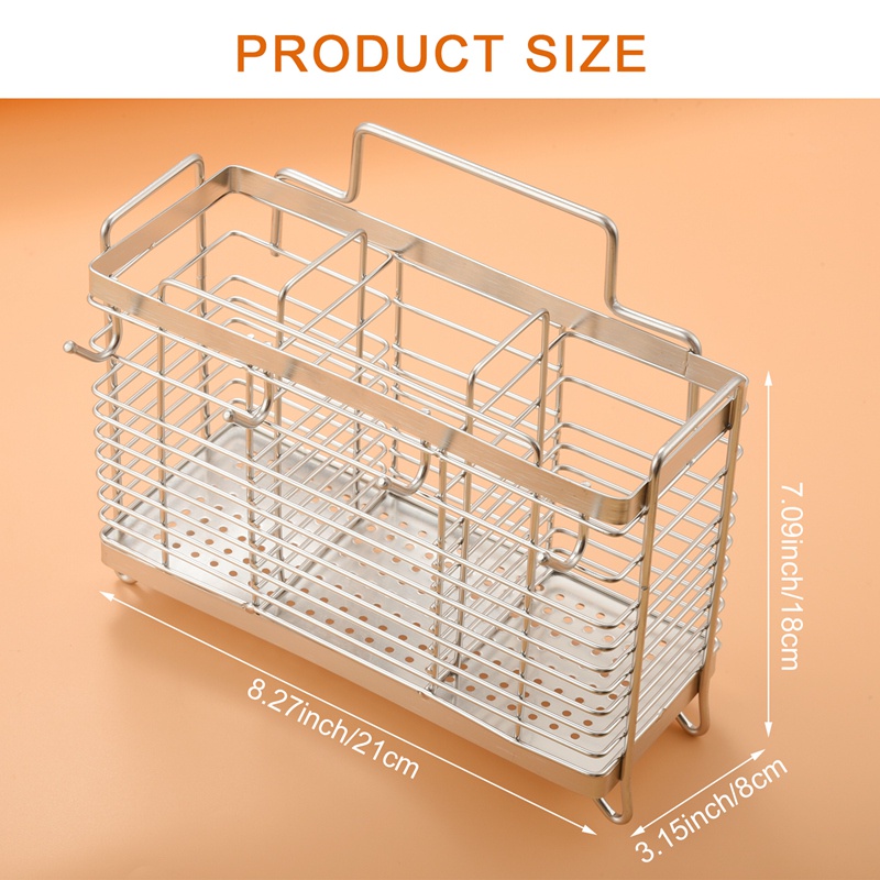 Giá Đỡ Muỗng Đũa Bằng Thép Không Gỉ Thiết Kế Thoát Nước Tiện Dụng Cho Nhà Bếp