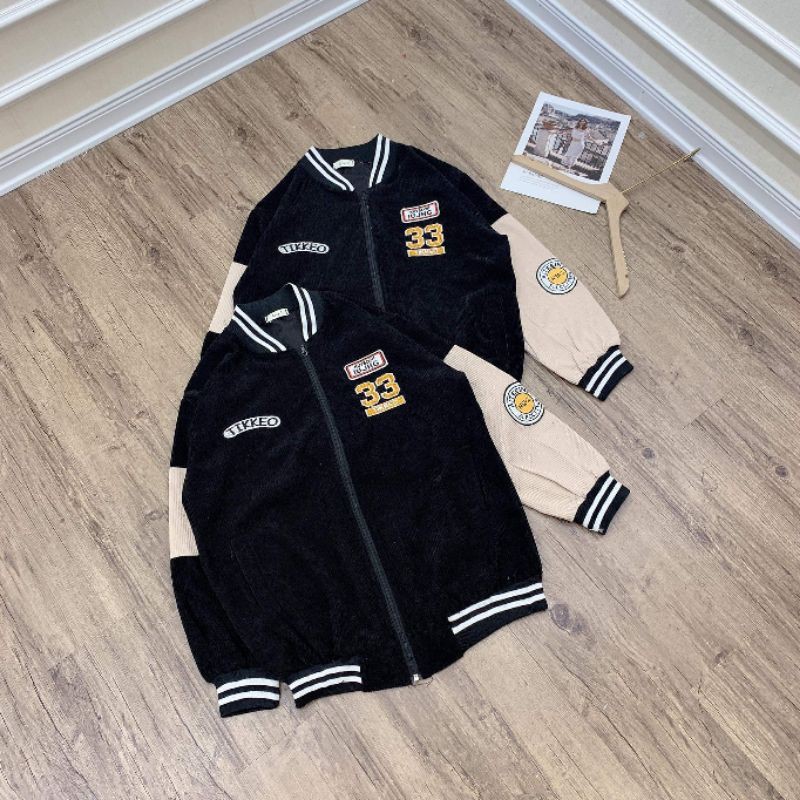 (Có ảnh thật + video) Áo khoác bomber bóng chày nhung 33 | BigBuy360 - bigbuy360.vn