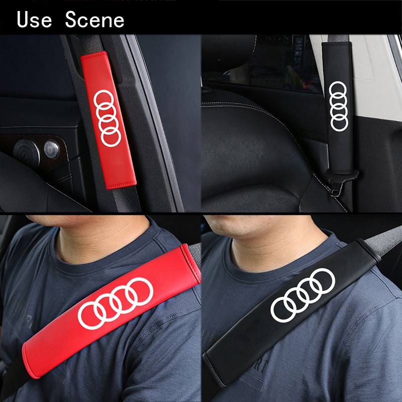 Đệm Bọc Dây Đai An Toàn Bằng Da Cho Xe Hơi Audi A4 Tt A3 A5 A6 Q7 Q5 Rs3 Q3 A7 Rs6 Rs7 A8L Rs5 Rs4 Q8
