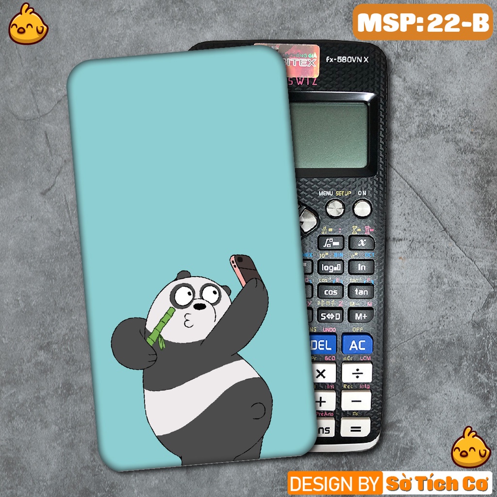 Miếng decal dán máy tính fx-570, fx-580, fx-880, Casio, Vinacal,... hình We Bare Bear MSP: 22
