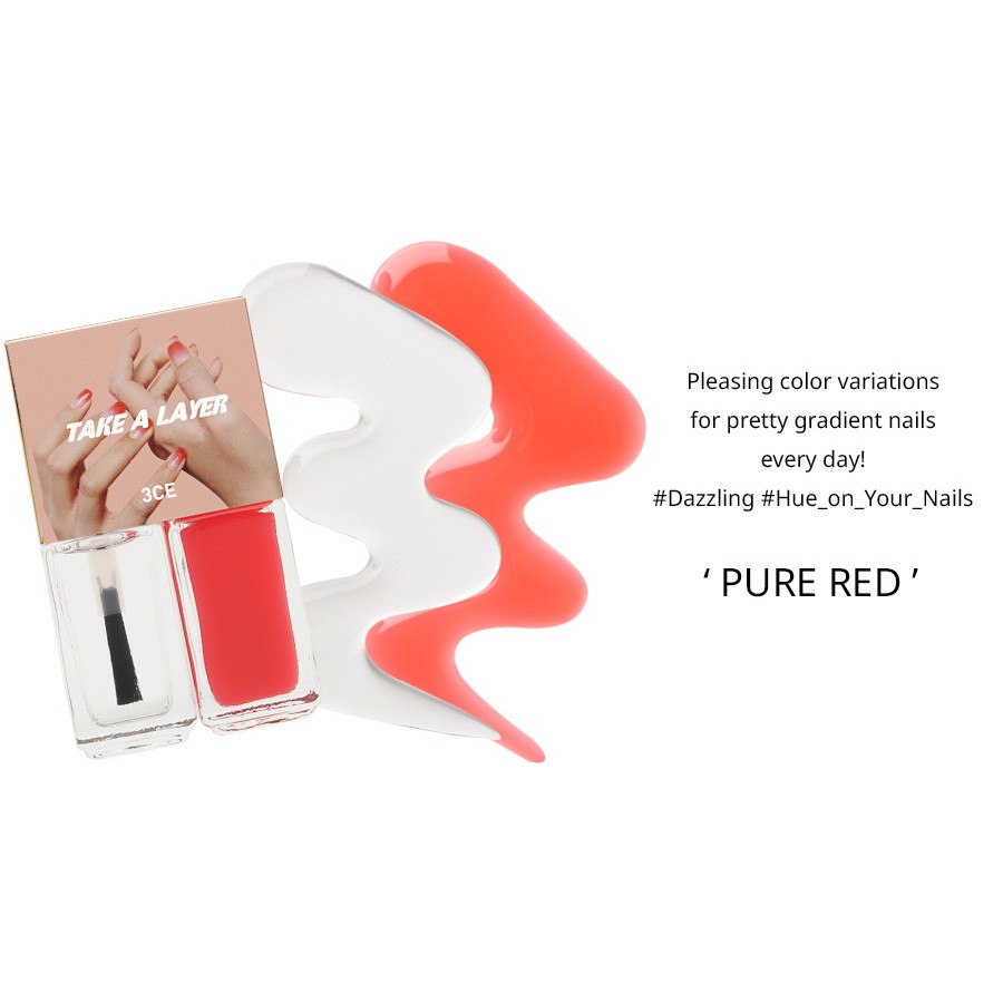 SƠN MÓNG TAY [3CE] TAKE A LAYER LAYERING NAIL LACQUER #PURE RED