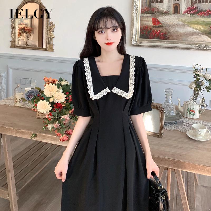 Đầm IELGY dáng dài chiết eo mỏng phong cách Pháp dễ thương cho nữ