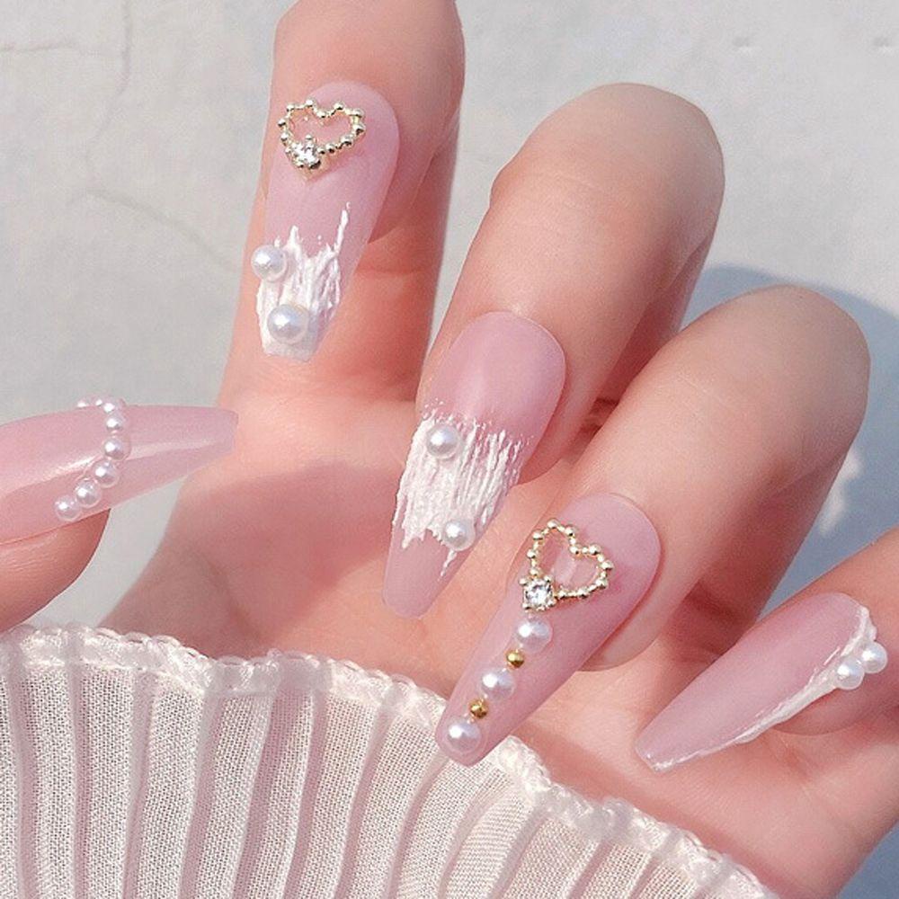 Phụ Kiện Trang Trí Móng Tay Hình Ngôi Sao / Trái Tim Xinh Xắn|Mũi Khoan Móng Tay Hình Nơ Nhiều Màu Sắc
