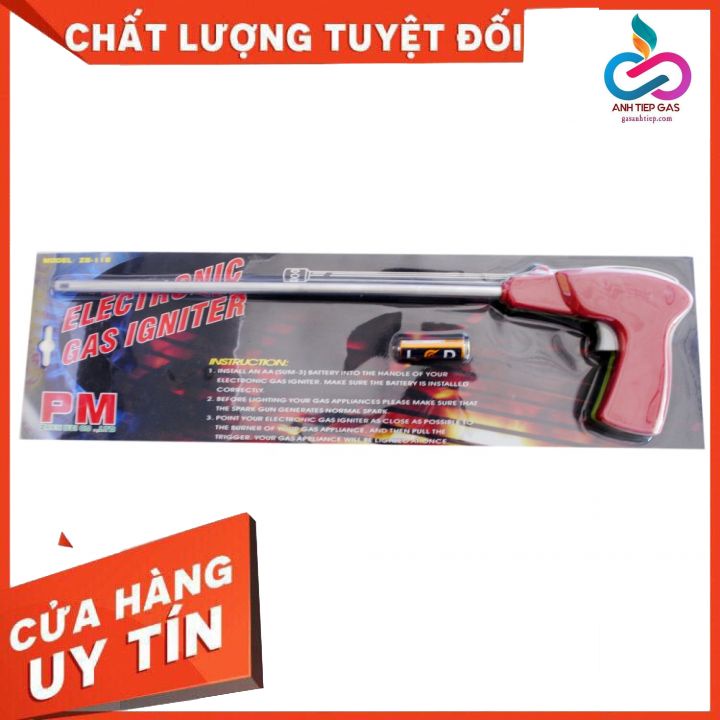 Súng mồi lửa cho bếp gas công nghiệp ZB-118 chạy pin AA thân dài 350mm cỡ đại