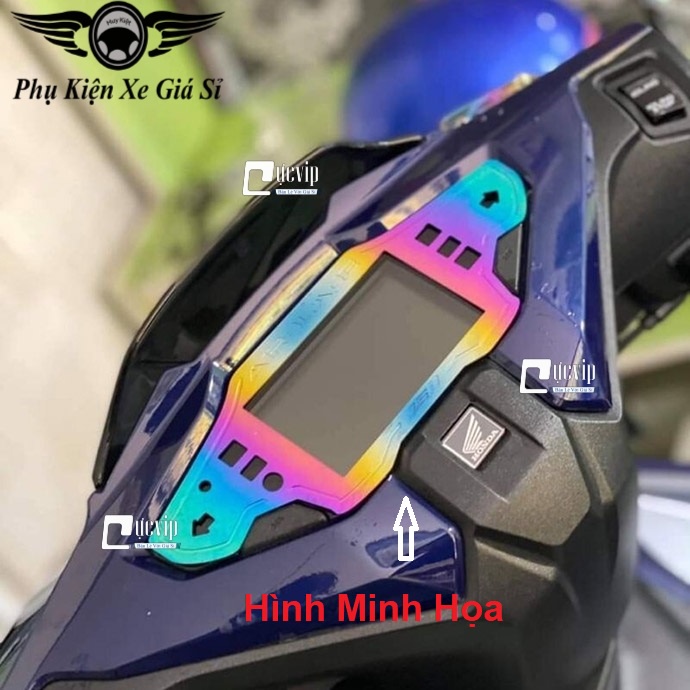 Viền Đồng Hồ AirBlade AB 2020 - 2022 Titan Sẵn Keo Dán 3m Mặt Sau MS4543