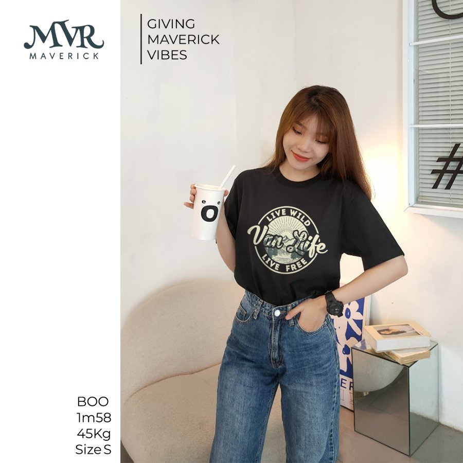 Áo thun nữ tay lỡ Basic Van Life Retro Unisex phông Hàn Quốc local brand MVR KK3809shirt.png
