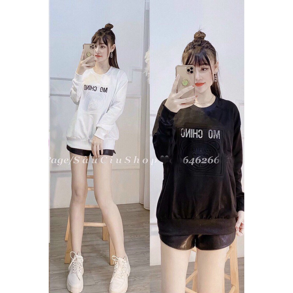 Áo sweater nỉ dày tay thun dài tay đôi nhóm form rộng style