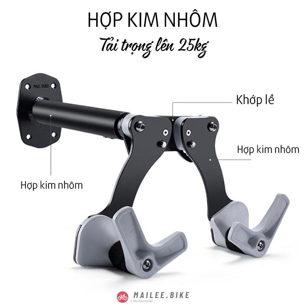 Giá Đỡ Xe Đạp Gắn Tường Tiết Kiệm Không Gian Nhỏ Gọn Tiện Dụng Hợp Kim Nhôm Chắc Chắn Bền Bỉ Điều Chỉnh Dễ Dàng