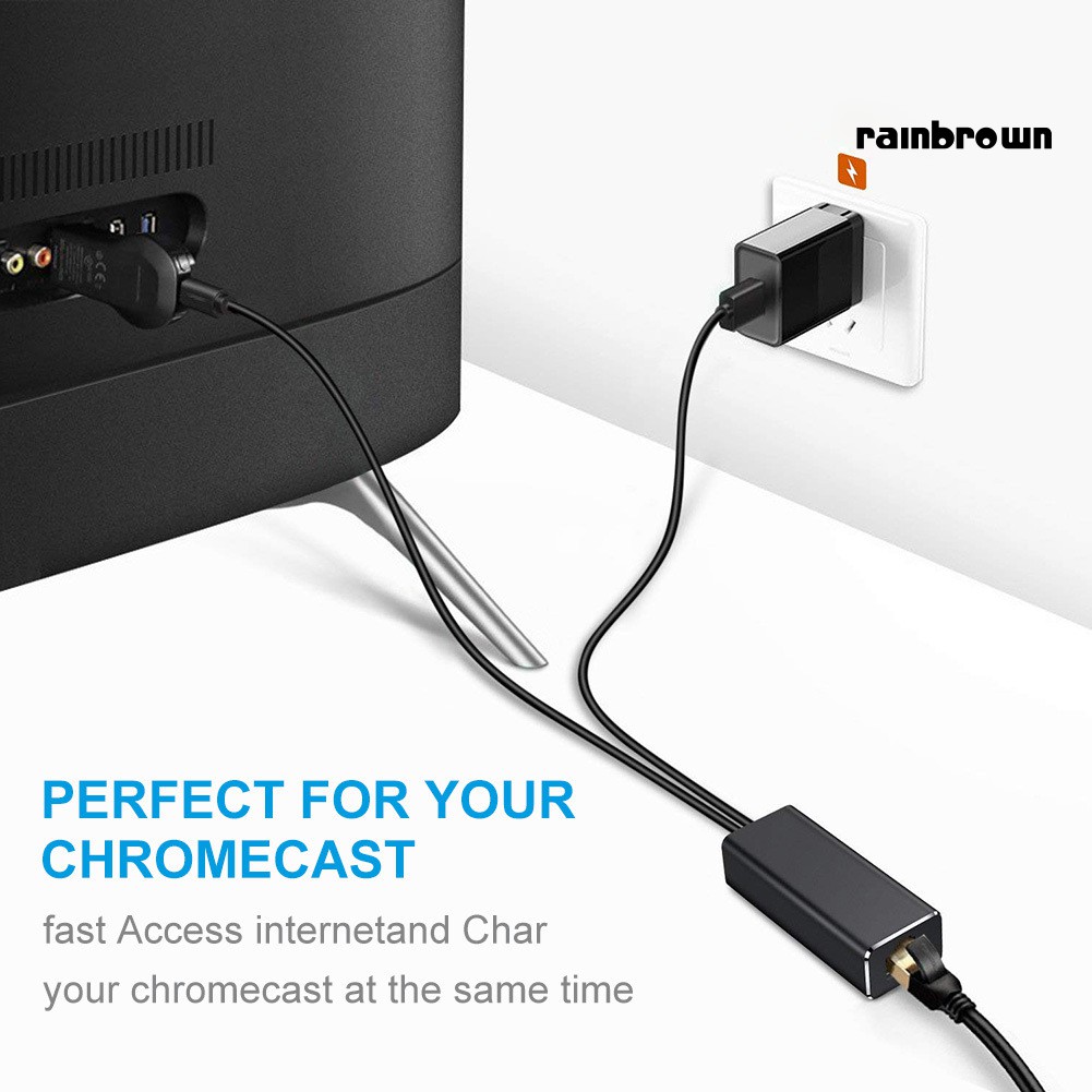 Cáp Chuyển Đổi 2 Trong 1 Micro Usb / Usb Sang Rj45 Ethernet Cho Chromecast Fire Tv Stick