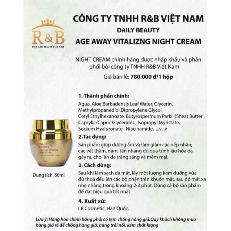 Kem dưỡng da ban đêm chăm sóc da nám, tàn nhang, giảm nhăn chống lão hóa bộ tứ thanh xuân, nhập khẩu hàn quốc chính hãng