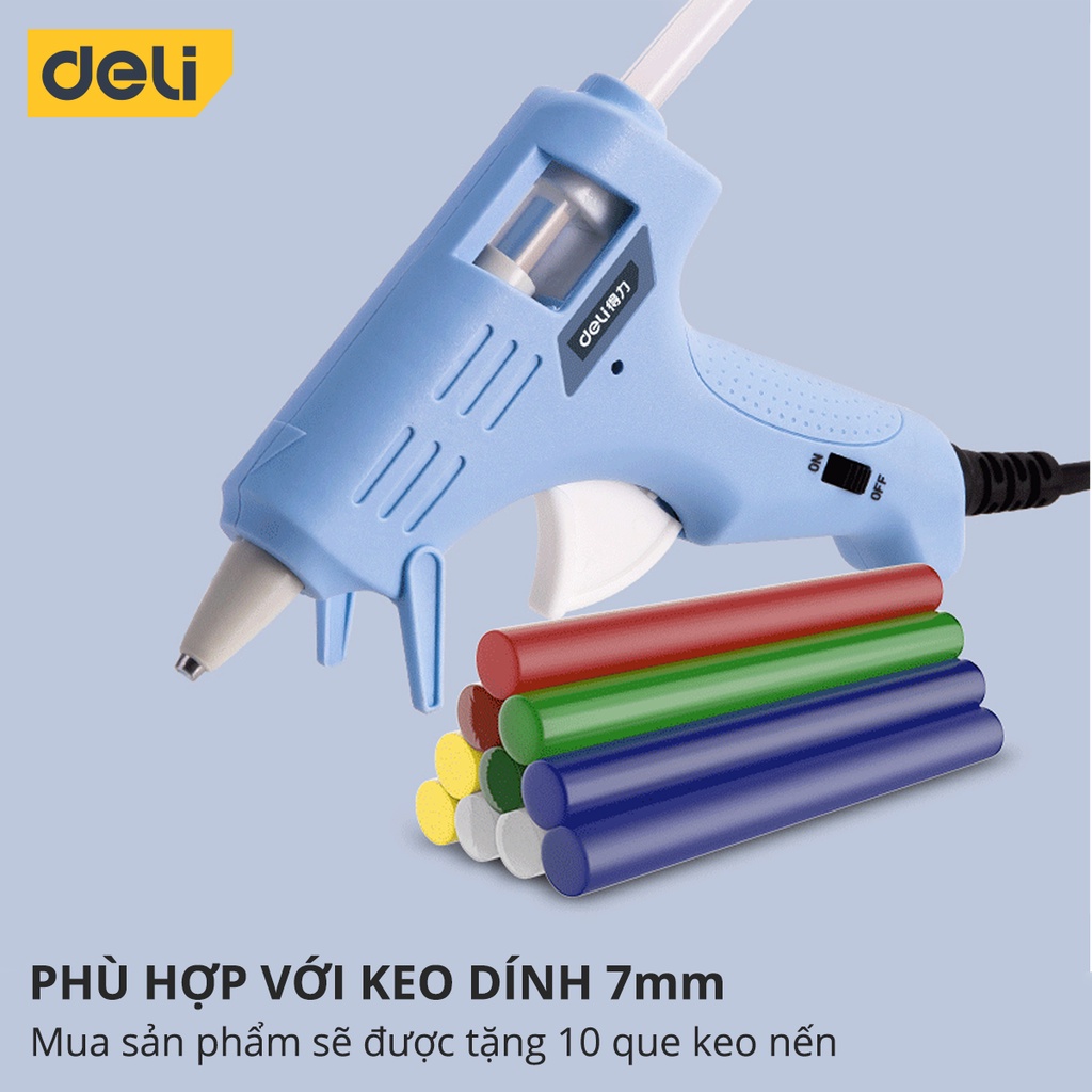 Súng Bắn Keo Nến Silicon Deli 20W Chất Lượng Cao - Kích Thước Nhỏ Gọn, Dễ Dàng Sử Dụng - DL390021 / DL390022