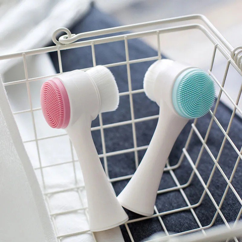 Cọ massage rửa mặt KOREA 2 đầu 3D gai silicon