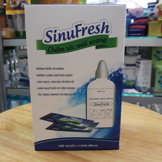Bình rửa mũi xoang cát linh SinuFresh kèm 10 gói muối