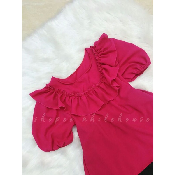 Set áo đũi tay phồng chân váy giả quần có lót | BigBuy360 - bigbuy360.vn