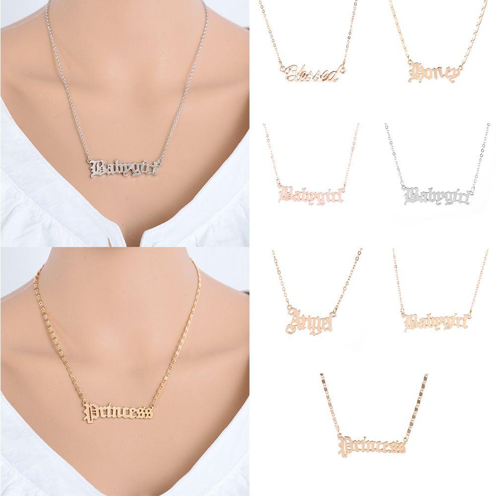 Vòng cổ Mặt Khắc Chữ Honey Angel Babygirl Thời Trang