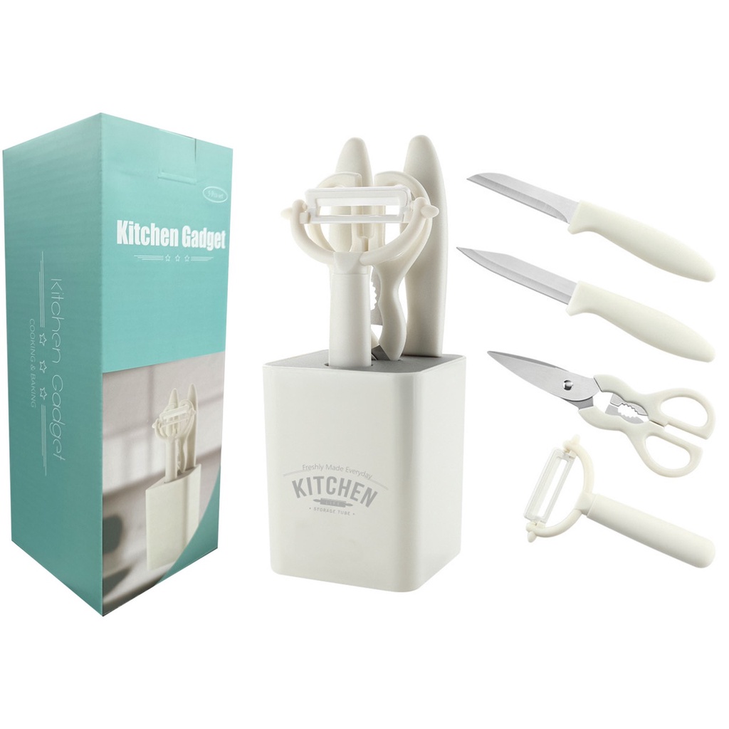 Dụng cụ nhà bếp 6 món màu trắng Nhật Bản Kitchen Gadget siêu sắc bền đẹp