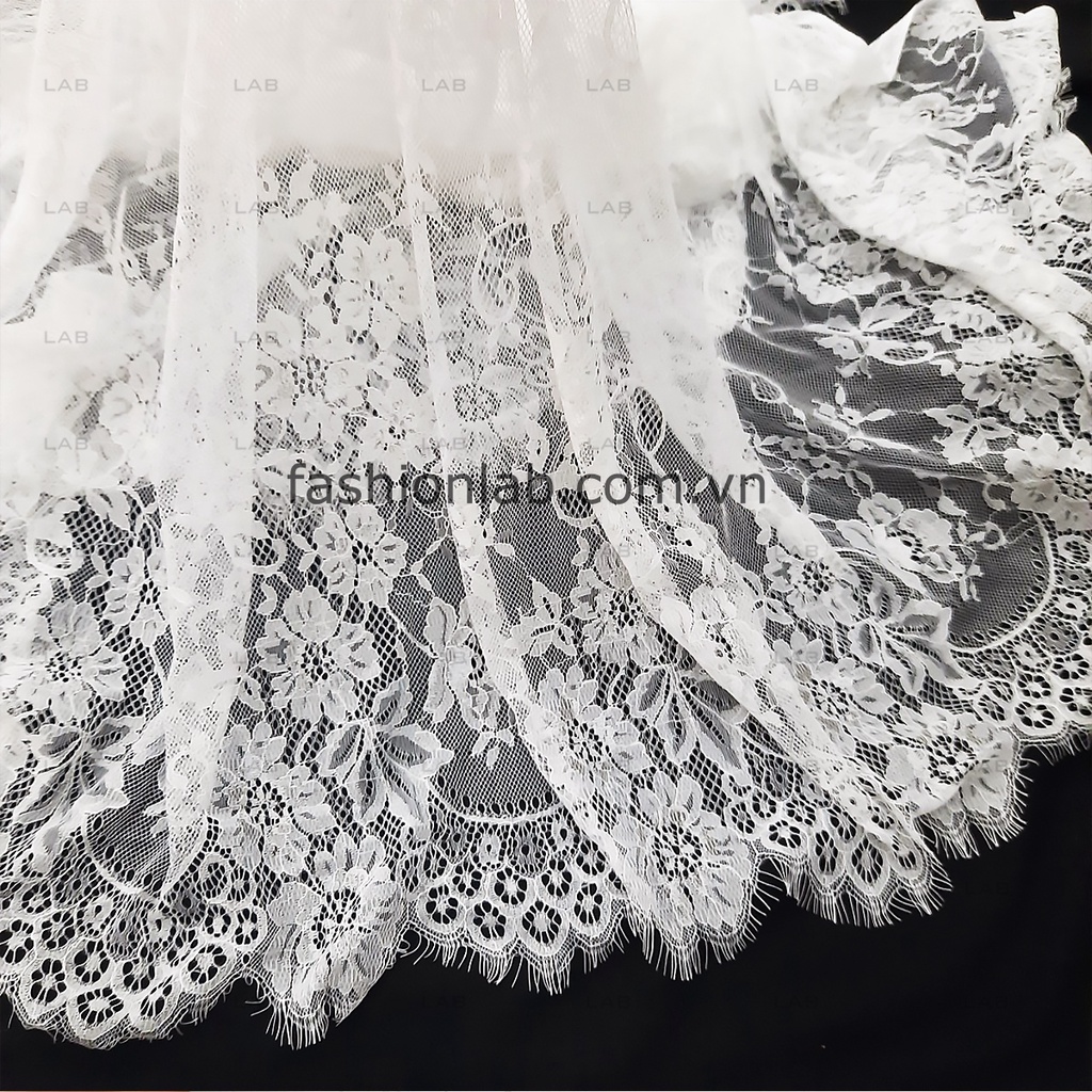 Vải ren mi, ren chỉ đầm cưới  - Mẫu 003, 004 #0303