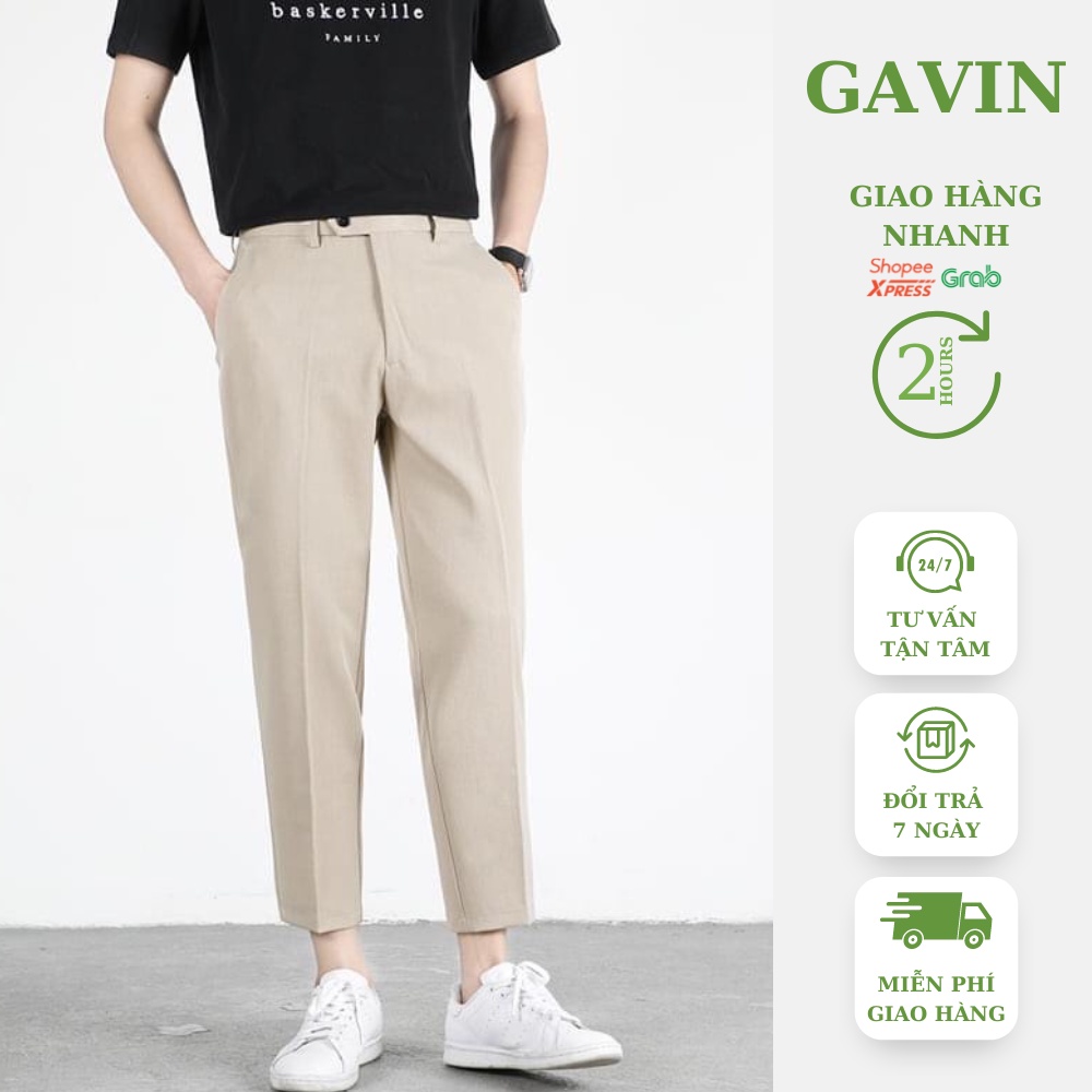 Quần âu nam đen, kem ống côn cao cấp,quân tây nam vải không nhăn không xù trẻ trung