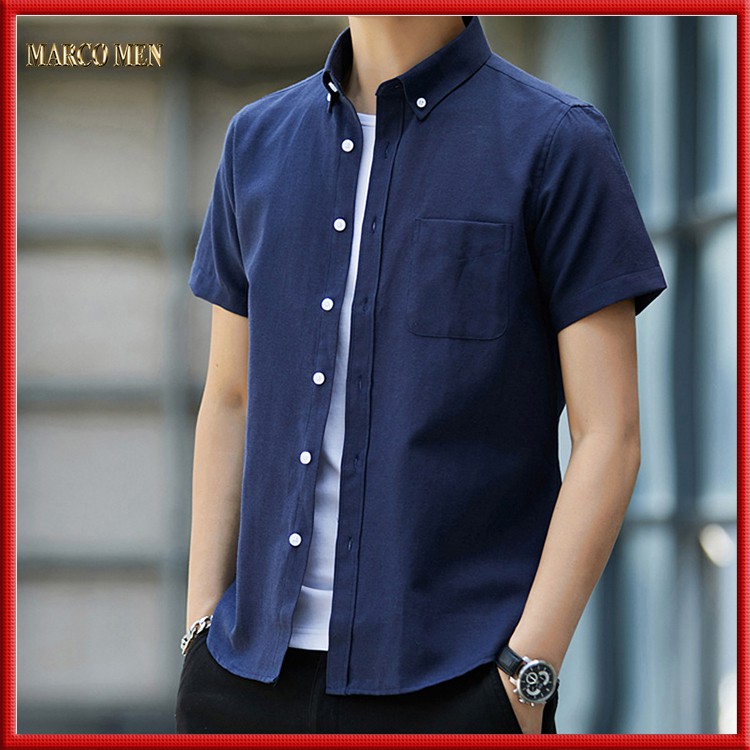 Áo sơ mi nam ngắn tay cao cấp trẻ trung phong cách SMNT