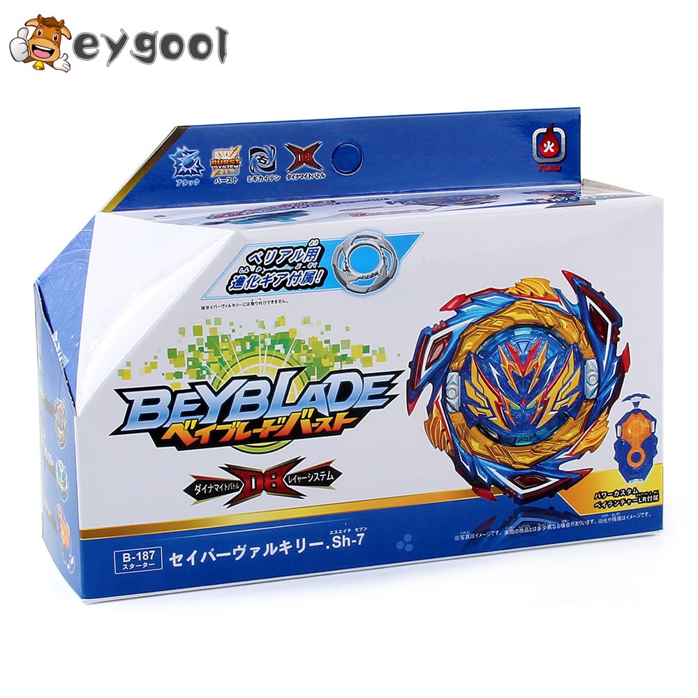 Set đồ chơi con xoay thần tốc Beyblade Burst B187 Savior Valkyrie Sh-7 B-187 + bệ phóng LR xanh lam B184