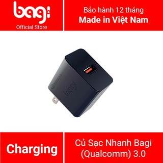 Củ Sạc Nhanh 18W Bagi - Quick Charge Qualcomm 3.0 - Hàng Chính Hãng
