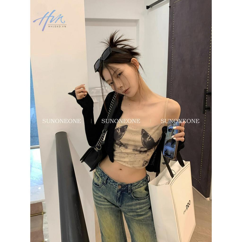 Đầm Hai Dây Dáng Chữ a Ôm Eo Họa Tiết Bướm Thời Trang Mùa Hè Dành Cho Nữ