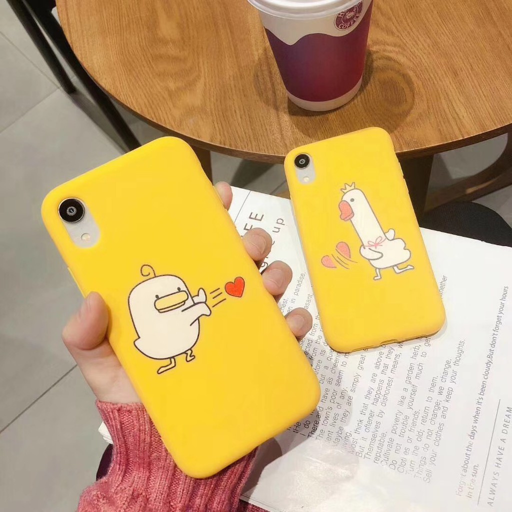 ốp lưng iphone hình gà vịt chém tim ốp iphone 6 6s 7 8 plus x xs xr xs max 11 pro max a74