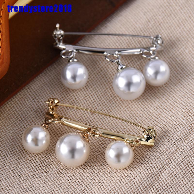 Ghim Cài Áo Dây Xích Đính Ngọc Trai Cố Định An Toàn