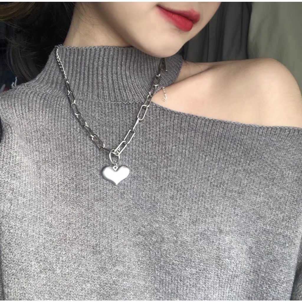 Áo len suông trơn hở vai WANAWEAR cadigan dáng rộng cổ choker quyến rũ