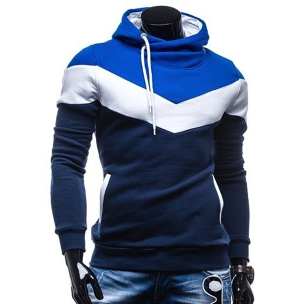 Mới Áo Hoodies Nam Dày Dặn Màu Sắc Tương Phản Thời Trang