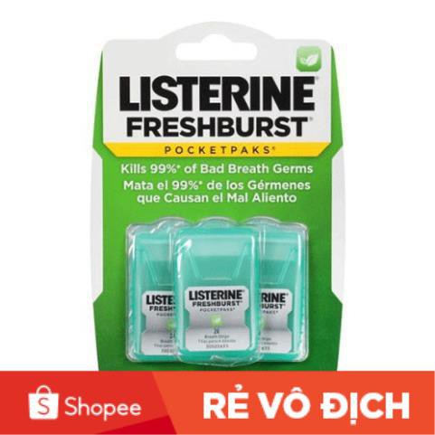 Thơm miệng Listerine Cool Mint PocketPaks, 3 x 24