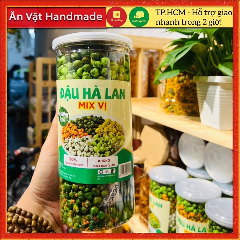 Đậu hà lan mix vị thơm ngon hộp 500g, Đồ ăn vặt Sài Gòn