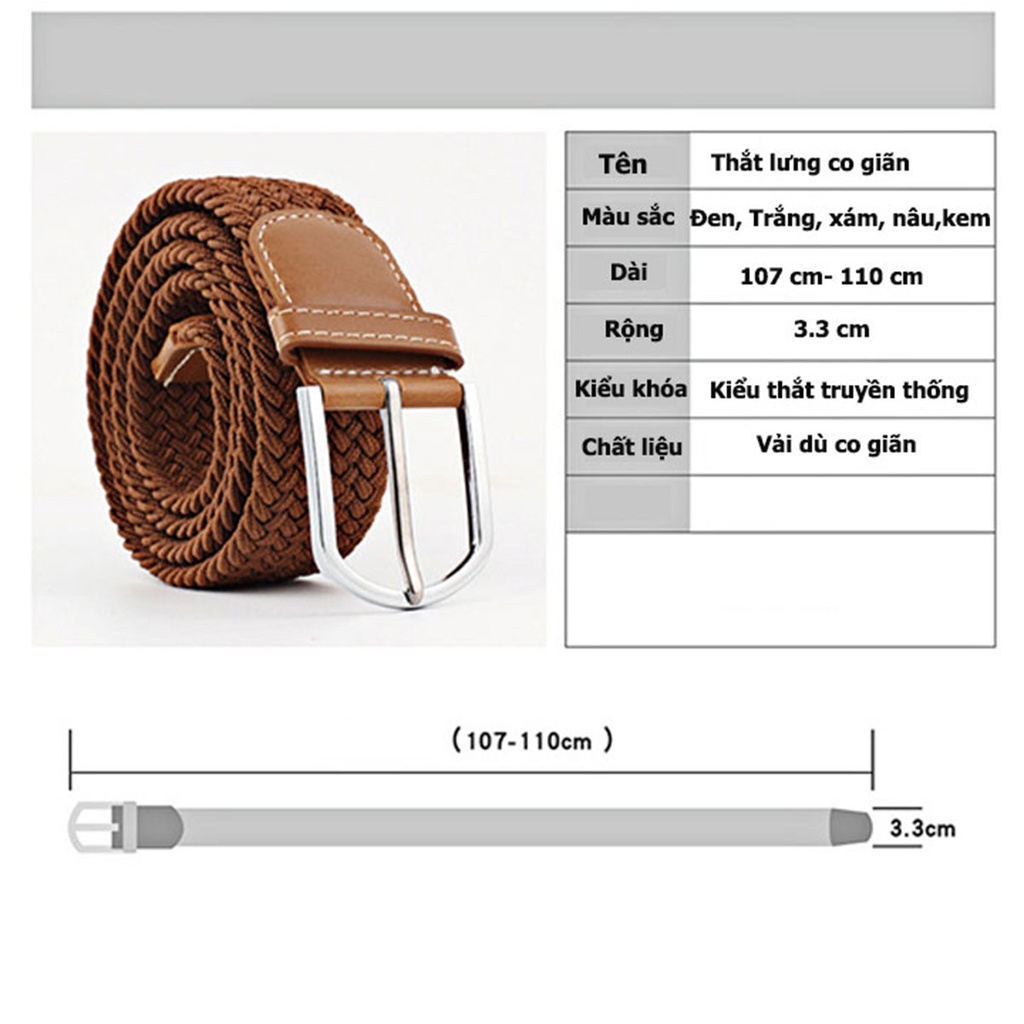 Dây Lưng Nam Co Giãn, Nịt Lưng Nam Nữ Đẹp Vải Dù, Chất Liệu Hợp Kim Cao Cấp Sáng Bóng Dây Vải Dù Co Giãn