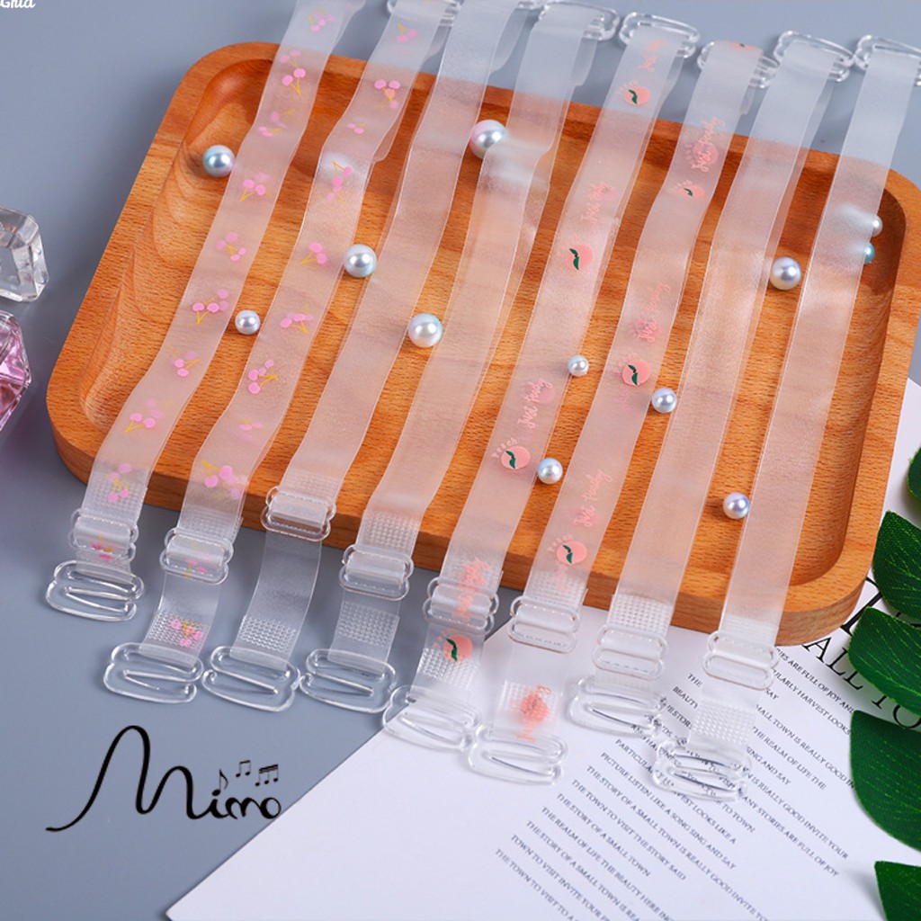 Dây áo con trong suốt họa tiết họa tiết mùa hè nhiều mẫu gửi ngẫu nhiên(2 đôi)