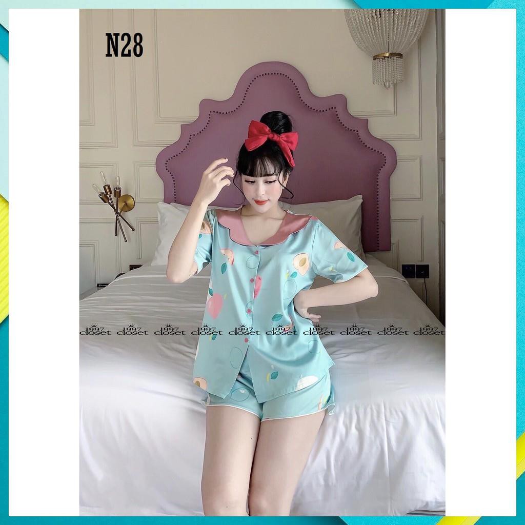 Set tiểu thư đùi lụa latin mặc nhà, mặc ngủ xinh xắn trẻ trung N28 - 1997Closet đồ bận đi ngủ