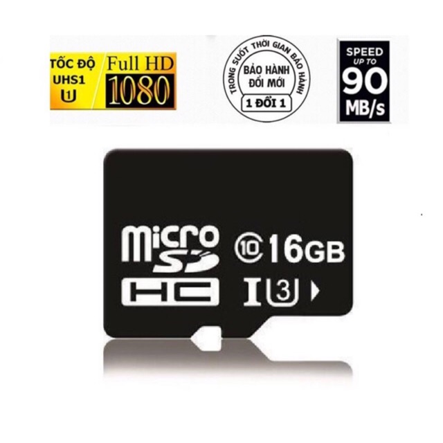 Thẻ Nhớ MicroSDHC 16GB C10 U1/U3 - BH 12 Tháng | WebRaoVat - webraovat.net.vn